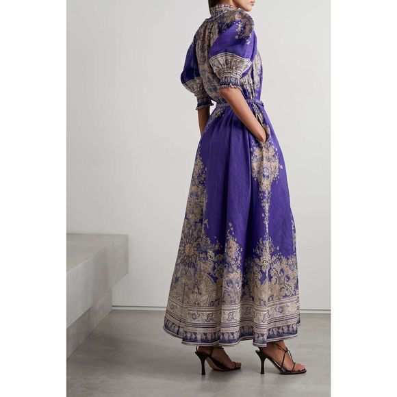 Zimmermann Blue and Gold Maxi Dress - Picture 3 of 11